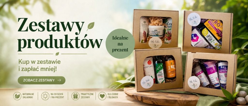 Banner reklamujący zestawy kosmetyków naturalnych